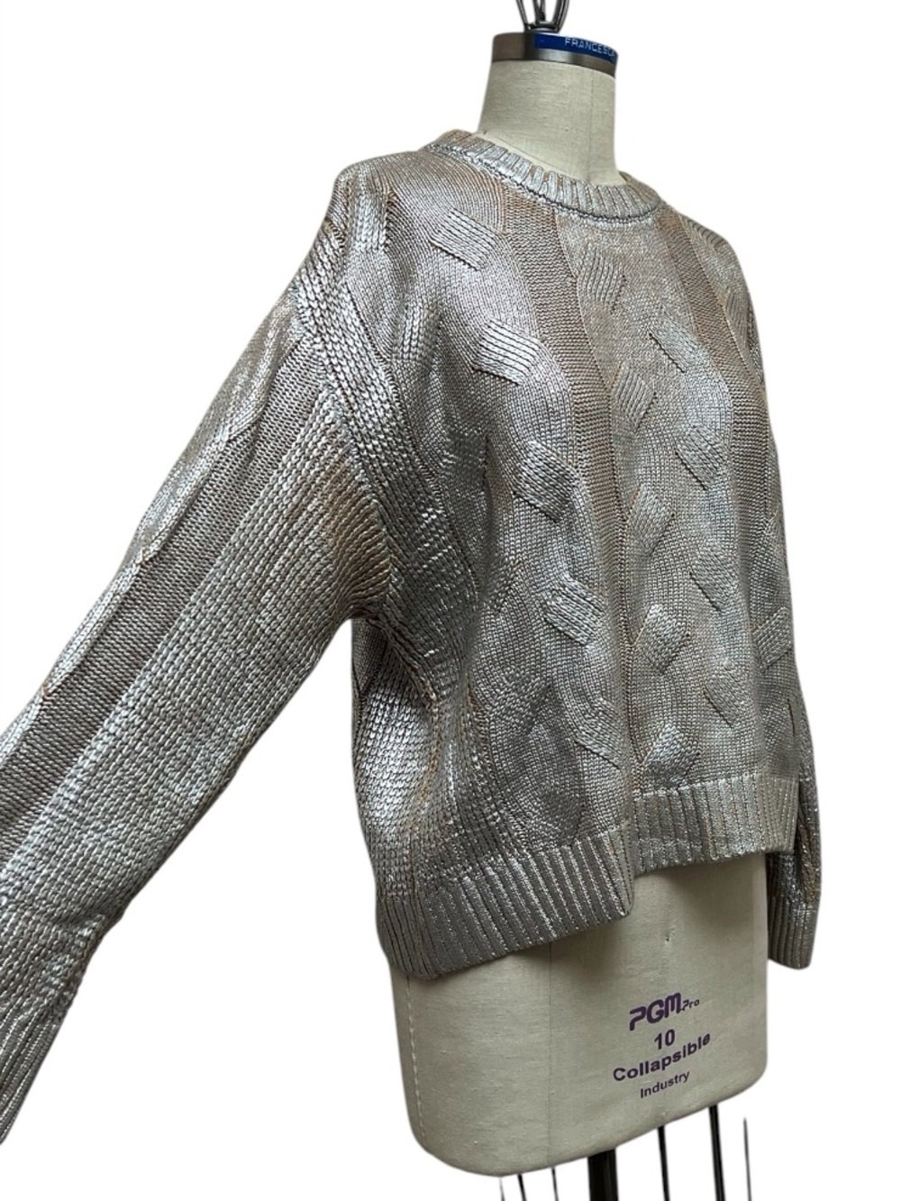 Pistola Everly Foil Accent Cotton Crewneck Sweater - Picture 5 of 9